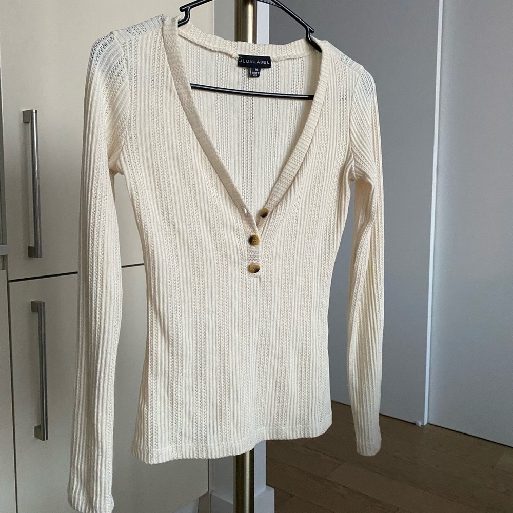 JLUXLABEL oatmeal top with buttons (M)